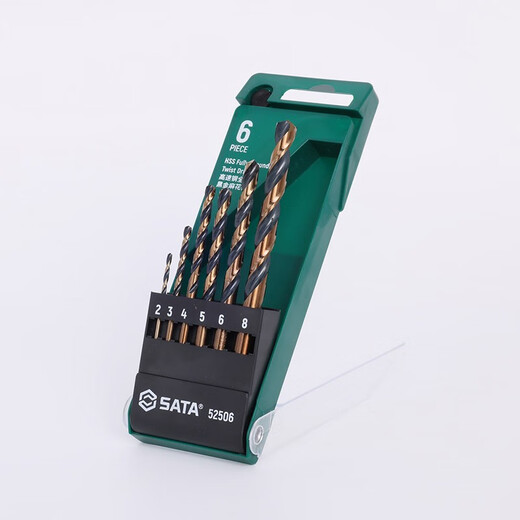 SATA Tools High Speed Steel Fully Ground Black Gold Twist Drill Set Drill Bit Specifications1mm-13mm Optional 6-piece Twist Drill Set 52506