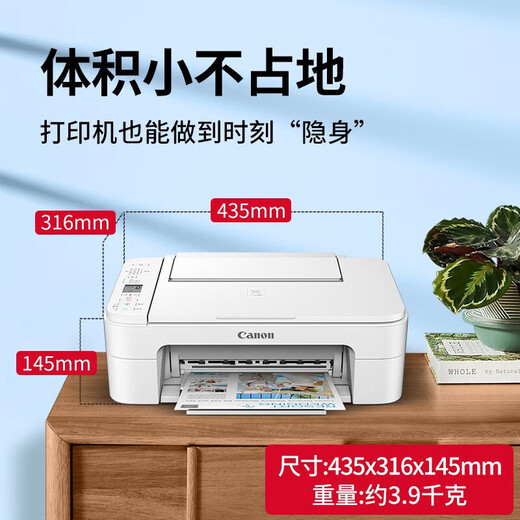 Canon TS3480 Color Tintenstrahldrucker Home Office Druckkopie Coping All-in-One-Wireless Small Student Hausaufgaben TS3480 Weißes Modell [Mobiltelefon + Computer + Remote-Wireless-Druck] Paket 2: Host + große Kapazität kontinuierliche Jetten + 4 Flaschen schwarzer Farbe Tinte