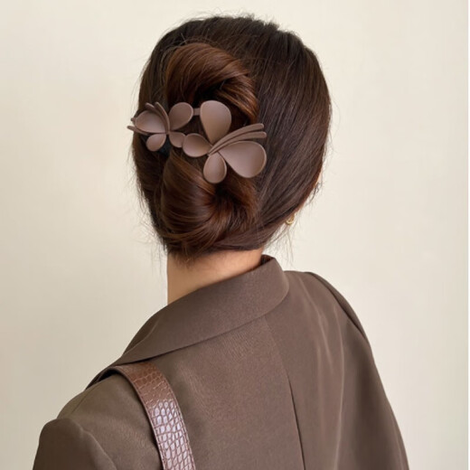 Xiangwan Butterfly Hair Clip für Frauen auf der Rückseite ihrer Köpfe, Haarclip für Frauen, einzeilige Haarclip für Frauen, Erdfarbe Haarklamme