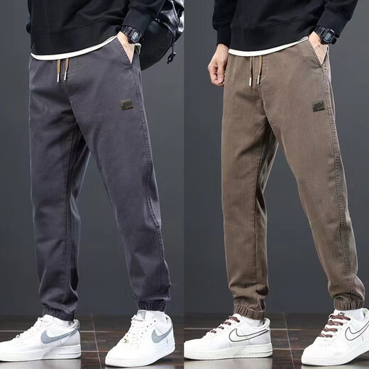 Cexi pants men's autumn and winter casual pants men's work versatile men's pants loose wear-resistant sports work work wide-leg trousers black + 1 black XL - recommended 110-140 Jin Jin equals about 0.5 kg