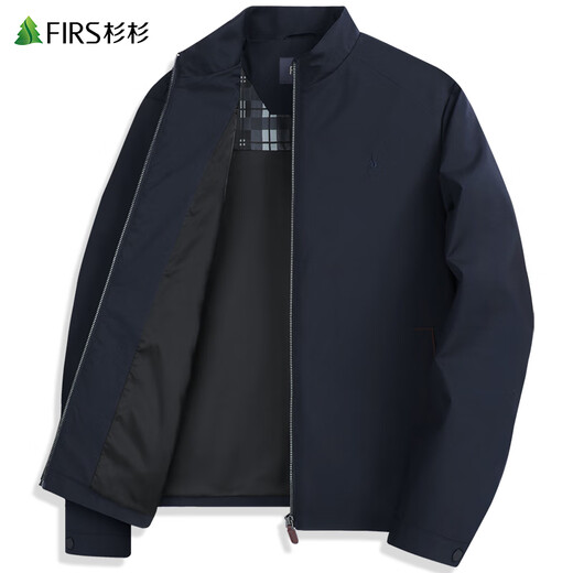 Shanshan (FIRS) High Density Anti-wrinkle Stand Collar Jacket Men's 2025 Autumn New Business Cadre Administrative Casual Commuting Jacket 711 Navy L (175)