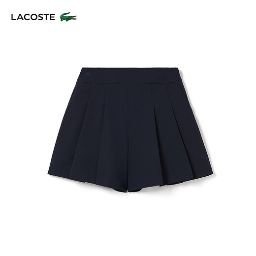 LACOSTE法国鳄鱼女装 24春夏新款时尚百搭潮流休闲裤显瘦百褶短裤GF3879 166/藏青色 32 150