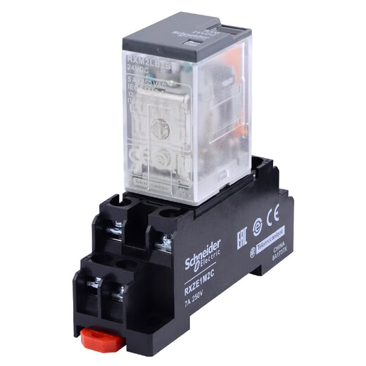 Schneider Electric relay set RXM2LB2BD+RXZE1M2C intermediate relay with base DC24V 2 open 2 closed 8 feet 5A with LED indicator brand authorization