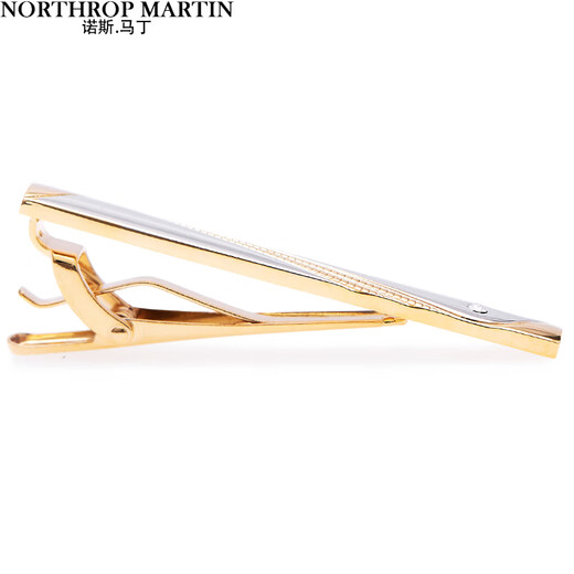 North Martin high-end brand tie clip men's formal business simple groom wedding shirt clip gold gift