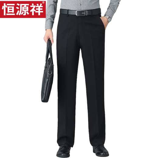 
Hengyuanxiang winter plus velvet thickened casual trousers for men straight-legged free iron middle-aged men casual long trousers lamb velvet men's pants LYC761 navy blue (lamb velvet) thickened 32 (2 feet 5 waist circumference) follow