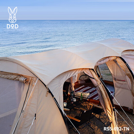 
DOD T5 Tunnel T3 Tent T7 High Shading Sun Shading Thickened Cloth Tent Outdoor Exquisite Camping Luxury Tent Khaki RS7-693-TN