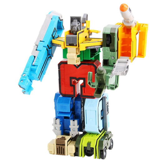 XINLEXIN Digital Transformation Toy Team King Kong Combination Robot Dinosaur Letters Three-dimensional Assembly Cognitive Building Block Toys 10 Numbers + 5 Symbols (Storage Color Box Pack)