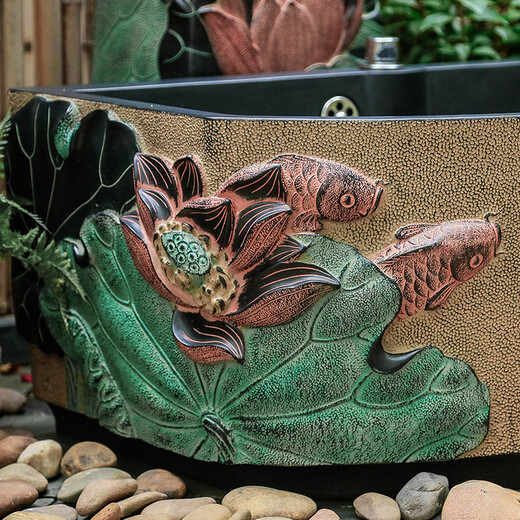 Zhishi New Chinese Vertical Faucet Outdoor Courtyard Mop Pool Villa Garden Column Anti-freeze Crack Floor-standing Water Hydrant Watering Flowers W017-2 Yuyue Lotus Pond Mop Pool Model B