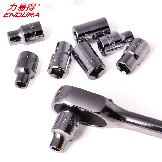 力易得（ENDURA)牌 12.5mm系列铬钒钢公制六角套筒 E3519 19mm