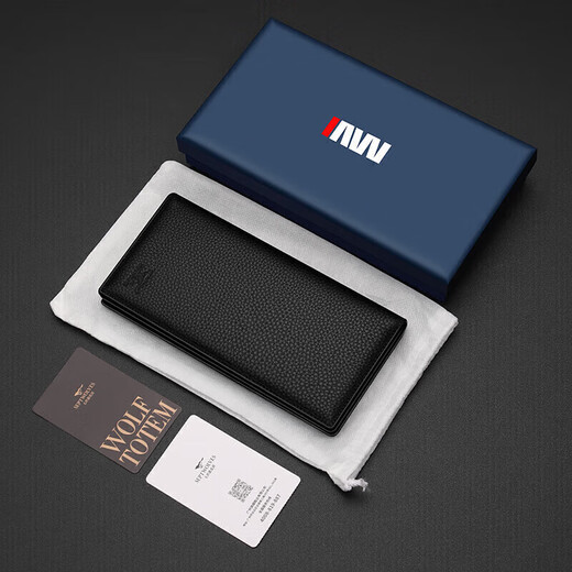 Septwolves wallet men's long card holder genuine leather handbag practical birthday anniversary gift for dad, elders, boyfriend and husband