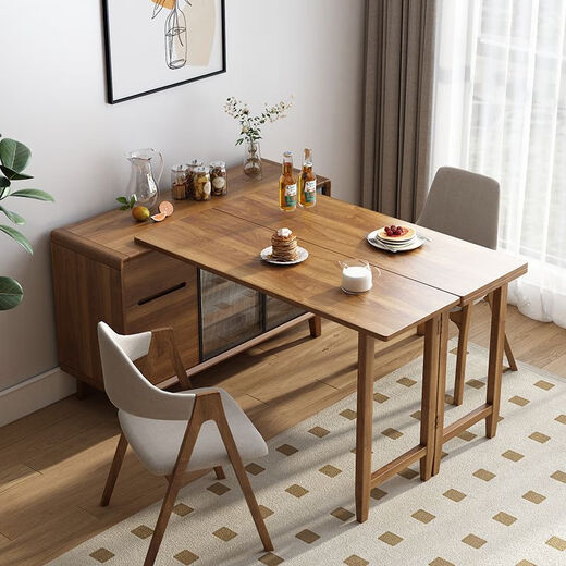 Fatipa's new folding dining table and sideboard all-in-one Chinese style small household wall storage durable storage cabinet retractable HQ1035 dining table cabinet (single table) including home delivery and installation
