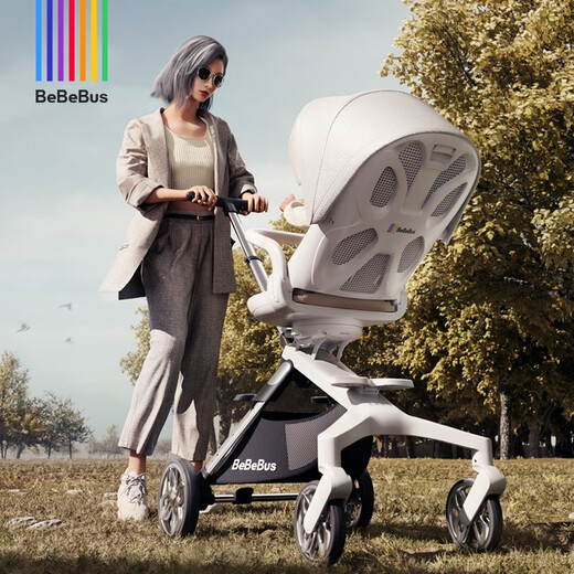 Bebebus High View Butterfly Bionic Breathable Backrest Lightweight 360 Degree Rotation One-touch Reversal Baby Stroller Champagne Gold