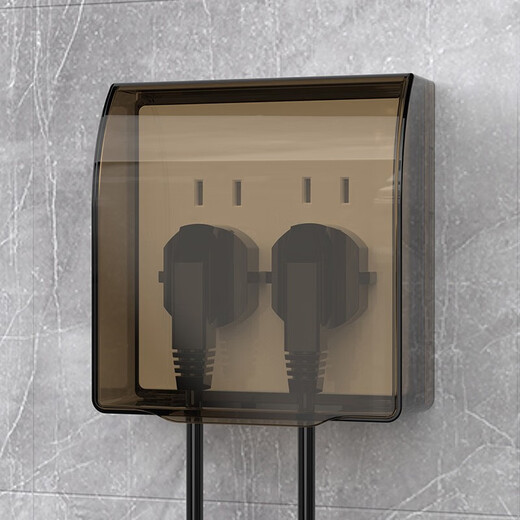 7M International Electrician Type 86 Socket Waterproof Box Self-adhesive Socket Power Protective Cover Splash-proof Box Bathroom Toilet Switch Waterproof Cover Type 86 Adhesive Model (Transparent)