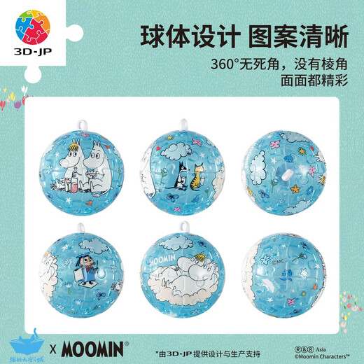 3D-JP mignon Moomin Moomin Series Cartoon Badge Puzzle Keychain Creative Body Hanging Back Packaging Gift [Keychain 24 Pieces] A3878 Bleu doux