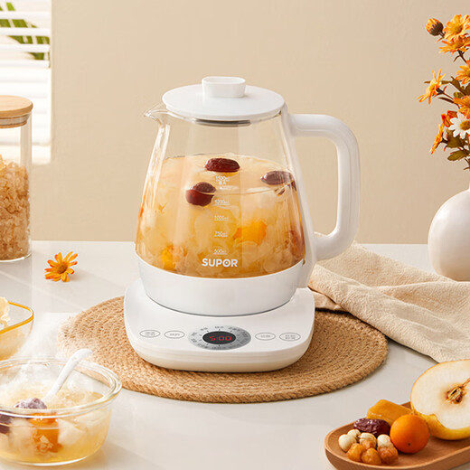 Supor Health Pot Tea Kettle 1.5L Office Health Pot Multi-level Temperature Control Intelligent Insulation Can Appoint Boiling Water Temperature New Style White 15YT01 No Filter