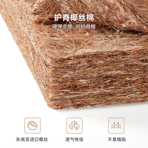Quanyou Home Youth Spine Protective Coconut Cotton Mattress Thin and Firm 1.2x1.9m Foldable Student Coconut Palm Mattress