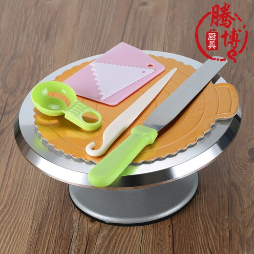 Meifeng Aluminum Alloy Decorating Table Birthday Cake Turntable with Scaled Anti-Slip Pad Rotating Decorating Stand Turntable 8 12-inch Baking Large 12-inch Aluminum Alloy Turntable + 10-inch Spatula