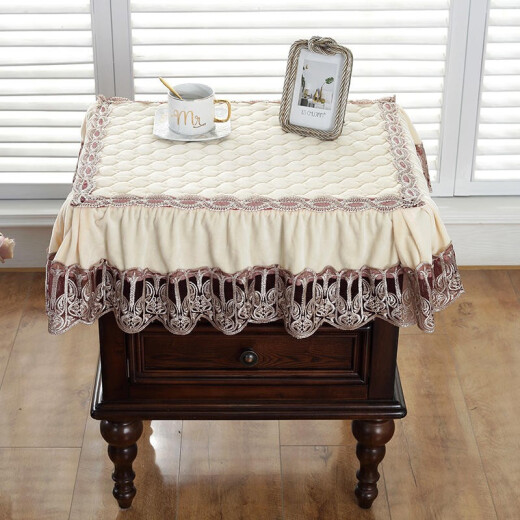 Dreambird tablecloth cover bedside table cover fabric lace European style fashion simple bedside table cover American style princess style crystal velvet thickened dust cover tablecloth crystal velvet yellow 40*50cm one