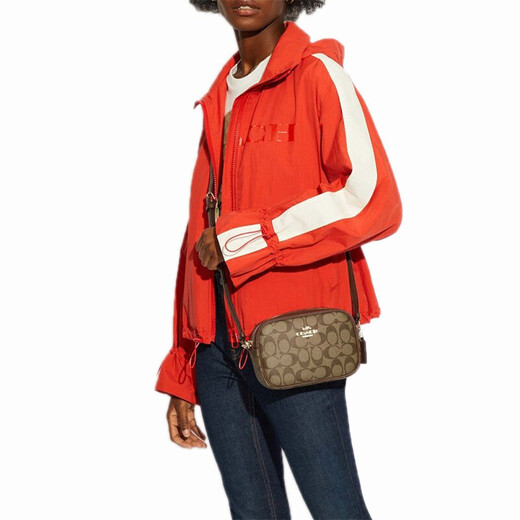 CoaCH (COACH) women's bag new Jamie small camera bag women's zipper single shoulder crossbody small square bag C9926/CQ874 khaki brown IME74