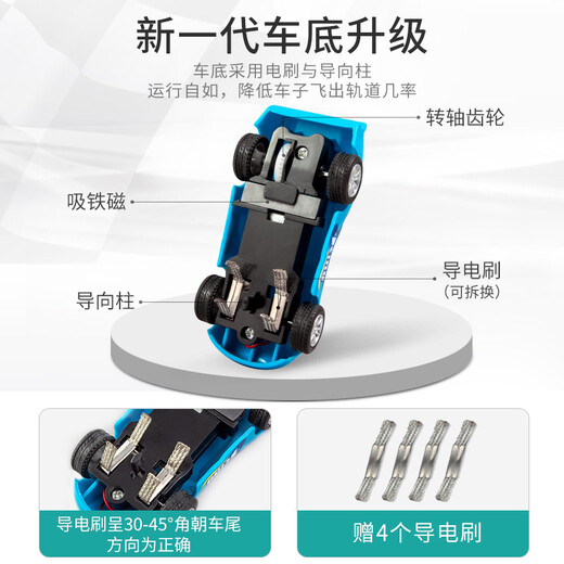 誉静双人汽车轨道车儿童玩具男孩遥控小火车总动员赛车电动jm8 亲子互动- 双人竞速手摇电动双 高配灯光款-场景道具-导电刷*4-
