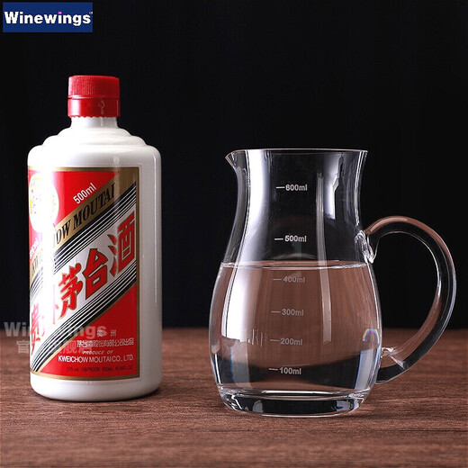 WINEWINGS crystal glass white wine divider with scale red wine decanter household white wine reasonable measuring cup wine measurer with scale divider Zuiyue 300ml gourd wine divider single
