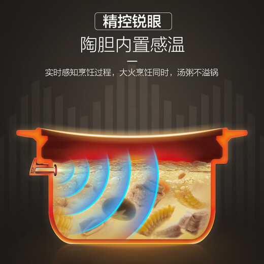 SUPOR electric stew pot, electric casserole, electric stew pot, soup pot, household high-temperature-resistant Chinese incandescent pottery stew pot, porridge, soup, health porridge pot, porridge health pot, 5L 4L large capacity, family capacity 4L