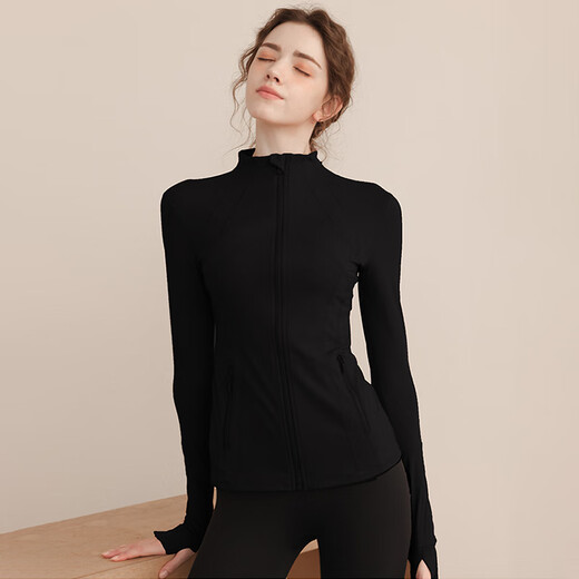 Spoon Yoga Suit Sports Set for Women 2025 New Long Sleeve Jacket Top High-end Professional Fitness Running Training Suit Milk White Top (Single) L [100-120Jin[Jin equals 0.5 kg]]