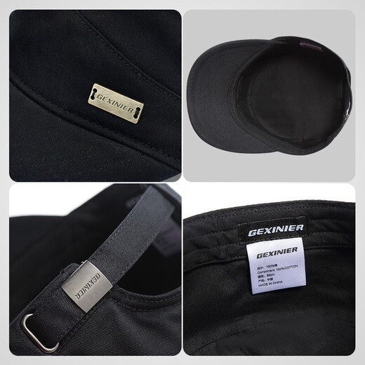 Goshnier Hat Men's Winter Peaked Hat Trendy Autumn and Winter Military Cap Fashion Flat Top Hat Men's Casual Retro Baseball Cap Spring and Autumn Women F1 Four Seasons Black One Size