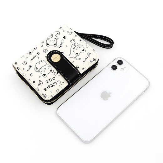 Tuzun (Kingtrip) 2025 Neue japanische niedliche Kätzchen Girls Wallet Short Student Card Bag Reißverschluss Coin Wallet Ladies Pink