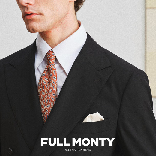 FULL MONTY star's same style double-breasted suit suit men's pure wool business black formal groom's wedding suit black 20002 54