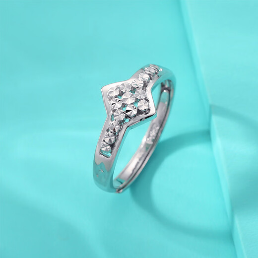 Yuan Shengfu's new PT950 exquisite rhombus imitation diamond platinum ring, women's large platinum fashion ring 4.31g