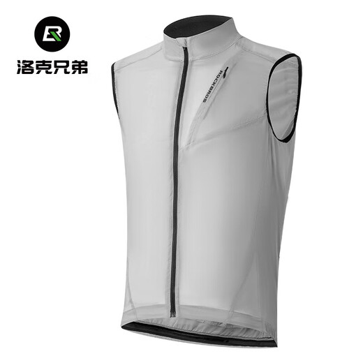 ROCKBROS Cycling Vest Men's and Women's Windproof Vest Breathable Mountain Road Bike Sleeveless Top Cycling Clothing Gray 3XL