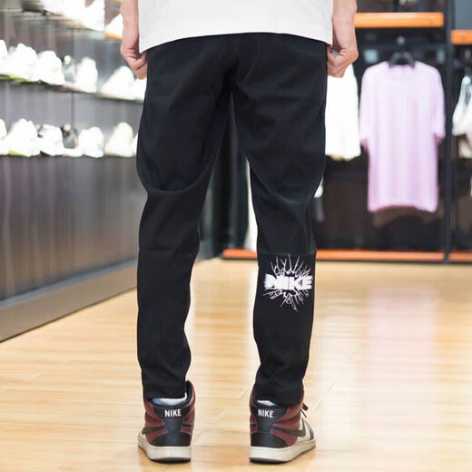 
NIKE Nike Pants Men's Pants Autumn and Winter New Sport Pants Ins Trendy Knitted Pants Loose Straight Comfortable Leisure Pants Woven Elastic Fabric FQ6995-010 Zip Design L (175/80A)
