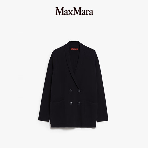 
MaxMara [Zhenxuan Huixiang] Spring and summer women's double-breasted jacket jacket 6311014106 Dark blue XS