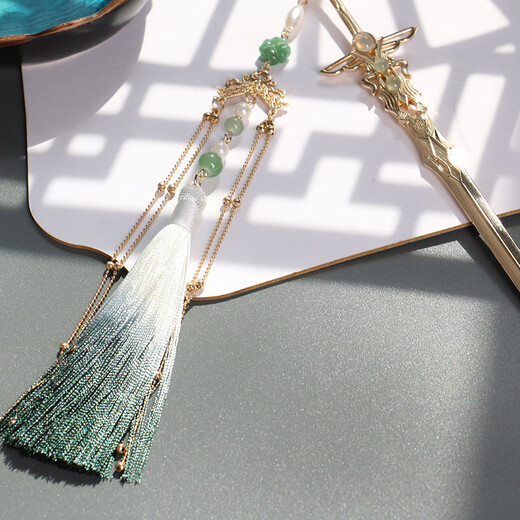 Rong Xia sword hairpin, tassel hairpin, ancient style Hanfu accessories, decorative styling headwear, hairpin, hairpin, simple ancient style, sword hairpin pendant, tassel style.