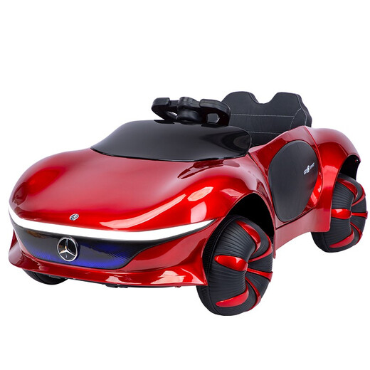 Huiaotong children's electric car four-wheel car can sit on and charge, remote control for infants, boys and girls, children's toys, high-end children's car, painted silver four-wheel drive + Bluetooth remote control + wheel light skin big battery