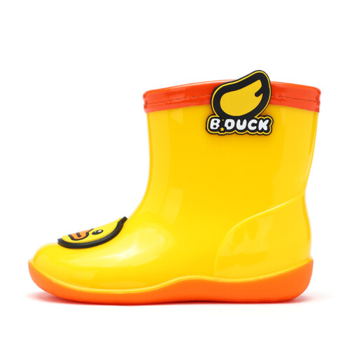B.Duck little yellow duck children's shoes children's rain boots for boys and girls anti-slip soft bottom waterproof rain boots trend BP100A9903 yellow 22