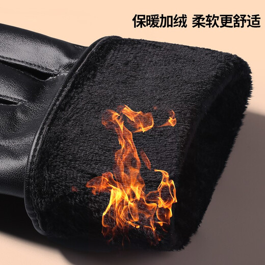 Woodpecker (TUCANO) genuine leather gloves for men, winter riding, warm, water-repellent, motorcycle driving, plus velvet and thickened touch screen sheepskin gloves