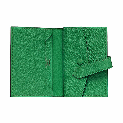 HERMES Hermès men's bag Bearn calfskin mini wallet wallet H039796 CK1L green purchasing agent