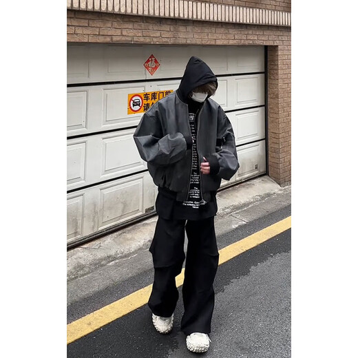 7 excellent products casual quilted warm jacket men's autumn and winter handsome hunting jacket fake two-piece outdoor hooded baseball uniform top GWHG-MY31 black and gray quilted XL 170-175cm 155-180Jin Jin equals 0.5 kg