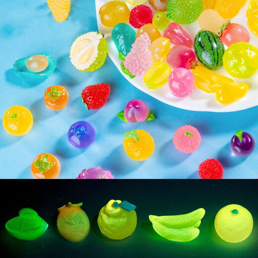 Mikrolandschaft kreative Simulation Luminöser Frucht Heim niedliche DIY Dekoration Blindbeutelzubehör Mini kleine Ornamente Mikro-Landschaft Fruchtschmuck [Trauben]