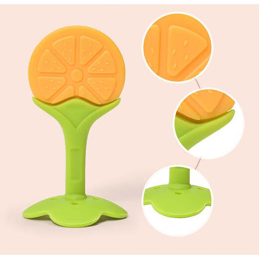 Tired baby soothing teether, molar stick, baby bite gum, anti-eating hand artifact, chewable silicone, can be boiled strawberry