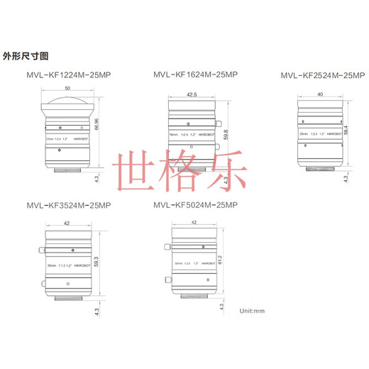 
Hikvision MVL-KF1224/1624/2524/3524/5024M-25MP 25 million industrial lens MVL-KF1224M-25MP