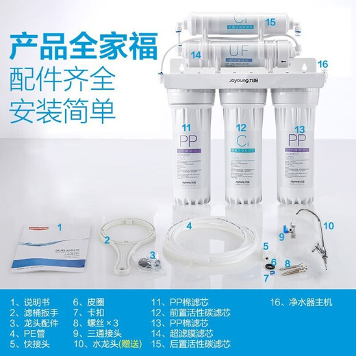 Joyoung water purifier machine household kitchen mineral purified drinking water tap water pre-filter ultrafilter machine 1283