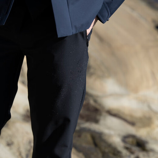 CARE OF LORD 竞技家系列 春秋款垂坠感商务通勤男士休闲直筒长裤子1656 质感黑 M