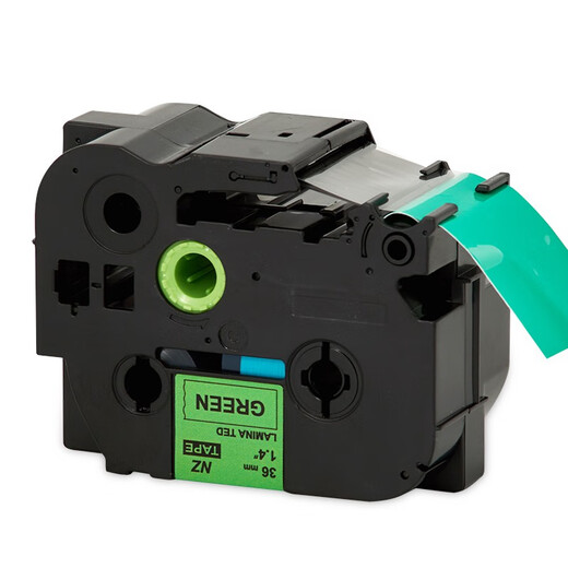 Ett label belt suitable for brother label machine ribbon TZe-Z661 261 161 461 561 label printer ribbon 36mm green background black letter E-Z761*8 simple version