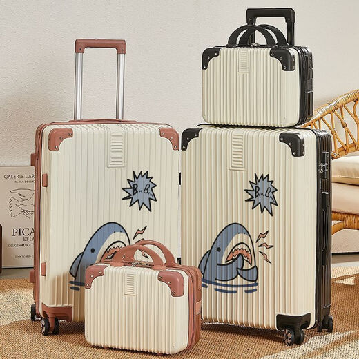 Kofferraum für Frauen 20-Zoll japanische frische tragbare Boarding-Koffer mit großer Kapazität Studentenkoffer für Jungen 24-Zoll 1396 (Reißverschlussstil) schwarz 22 Zoll