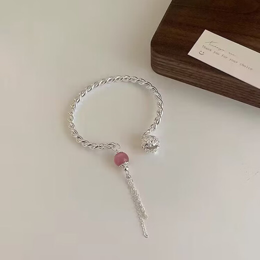 仙叮当镯套装中式古风铃铛手链女套装轻奢小众奢小众精致蝴蝶 M1390【绿色流苏铃铛】