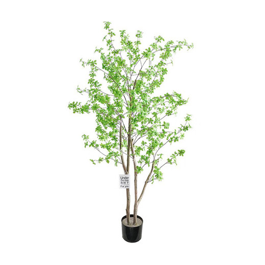 Hua e flow simulation hanging bell tree horse drunken wood plant clothing store bionic fake green plant decoration potted indoor living room floor-standing ornaments 1.8m multi-pole + lined rattan basket