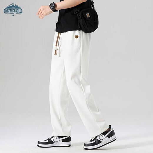 
Dingfengbaoluo casual pants men's spring and summer trend straight loose draping versatile sports toilet trousers DDF11 beige white L